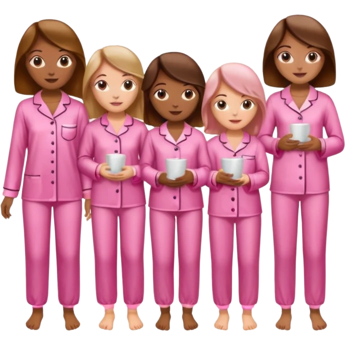 group of black women in pink pajamas high quality silky pajamas and like 20 women emoji