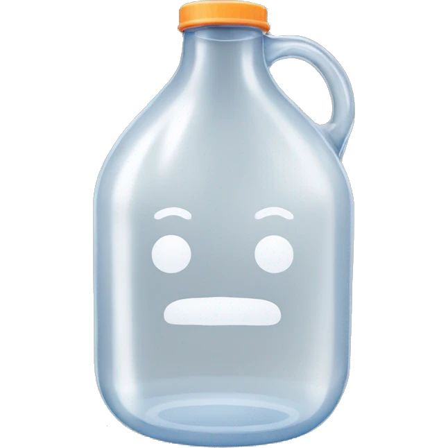 transparent plastic jug with "bonk" written on it emoji