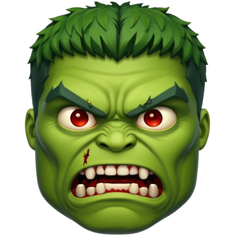 Zombie hulk face emoji