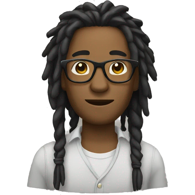 man with dreadlocks and glasses emoji