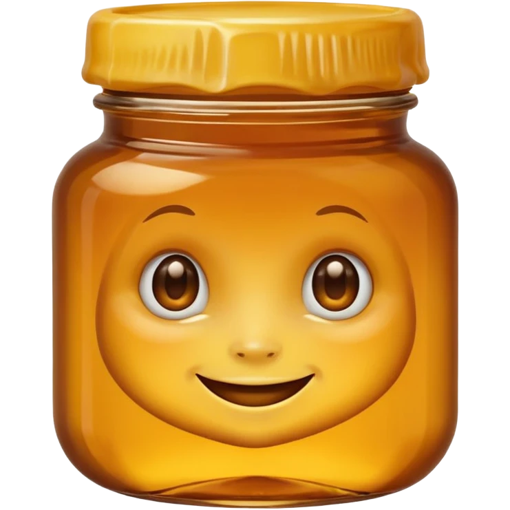 Jar of honey with a face  emoji