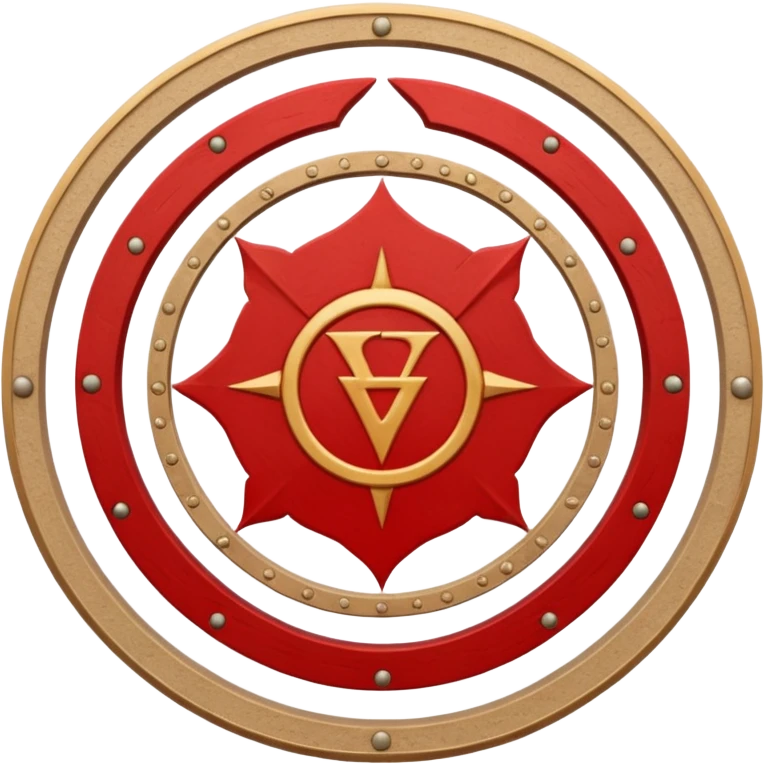 Create a circular casting sigil based off of the wizard101 balance school using base color sand and trim color red. A scale is the main focus here  emoji