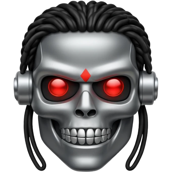 smiling black rasta terminator silver emoji