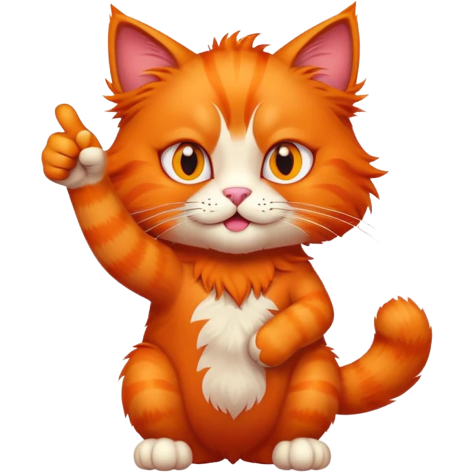 The red cat is giving a thumbs up emoji