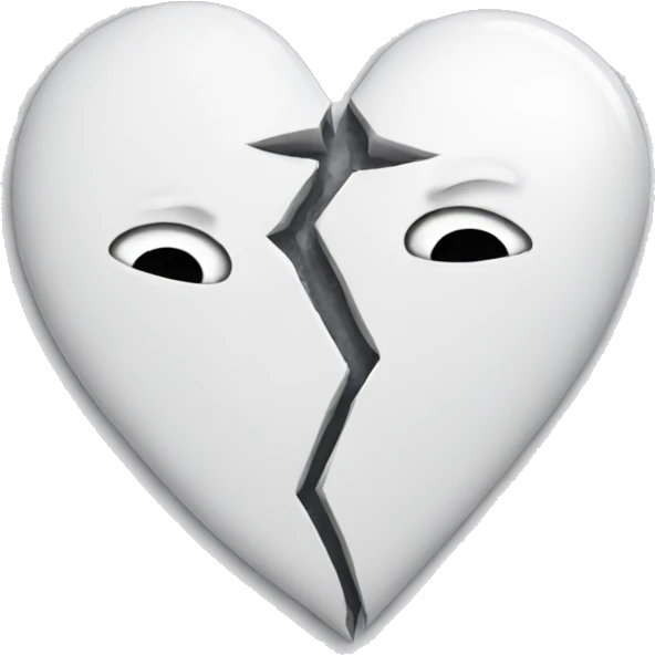 A white broken heart emoji