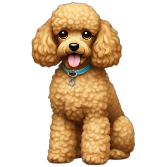 Dog poodle miniature full-height emoji