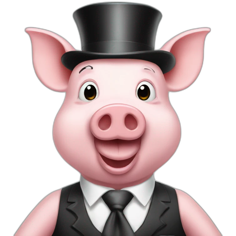 pig monopoly man emoji