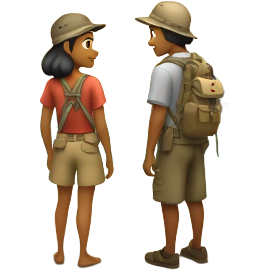 Philippine Island Girl with Caucasian Fly Fisherman in love at sunrise on an island emoji