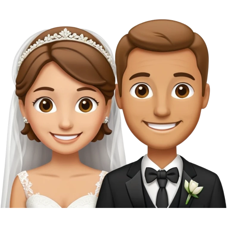 Tan Man and woman getting married emoji