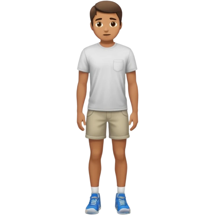 Man looking down at ground standing emoji