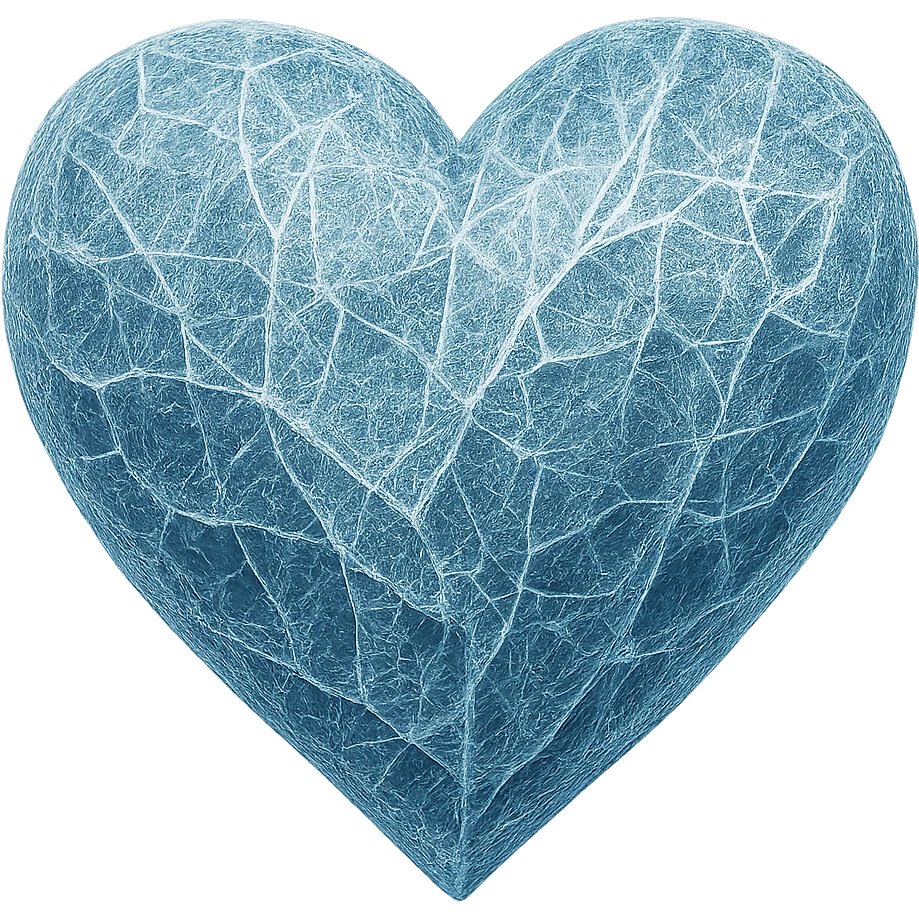 heart with a cracked ice texture emoji