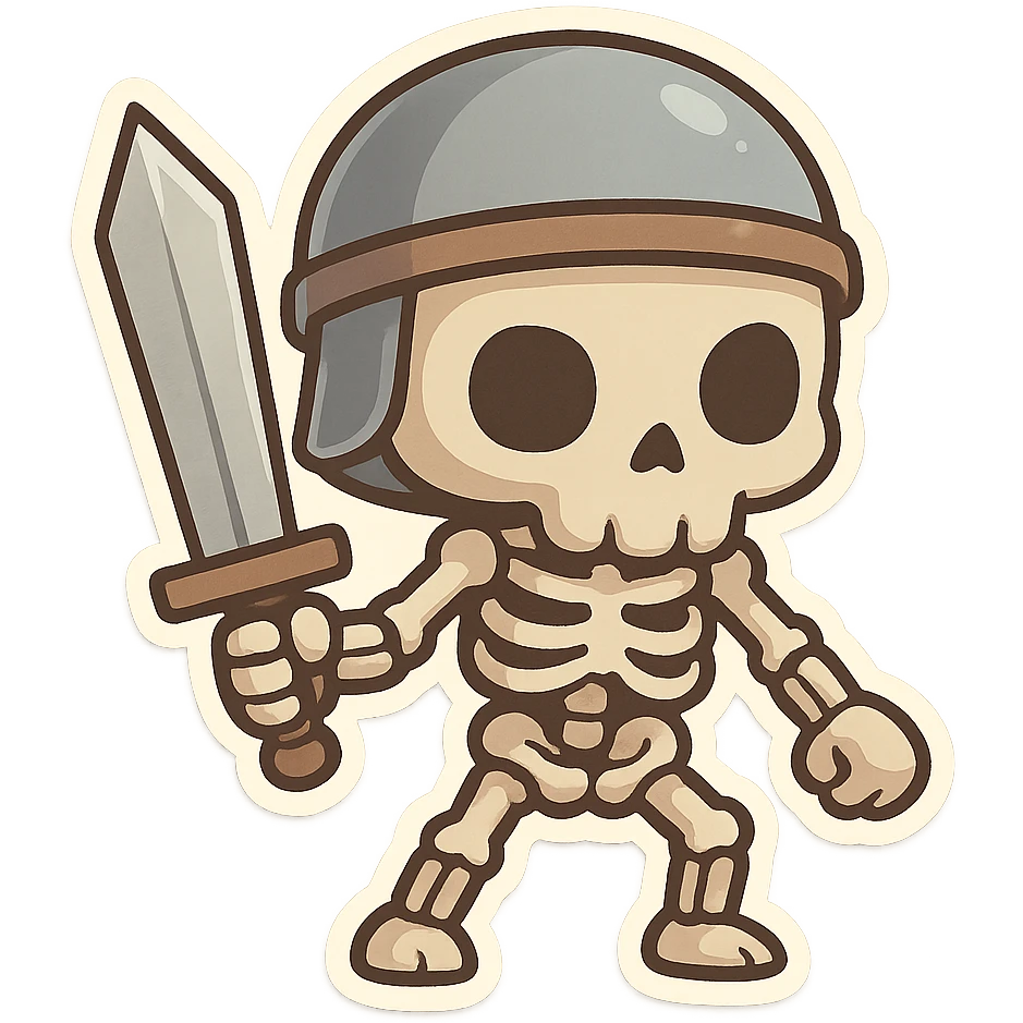 一个拿着剑的骷髅小兵 emoji