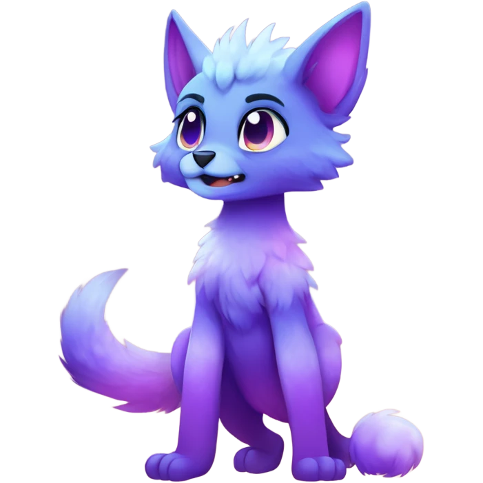 gradient-Sparkle-nebula-fursona anthropomorphic furry Fakémon full body emoji