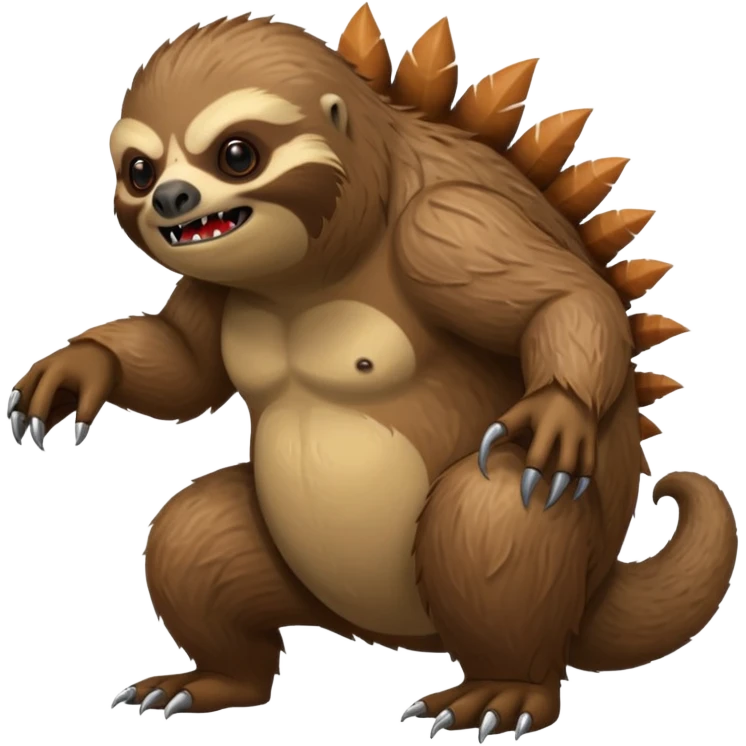 one sloth big and evil like godzilla emoji