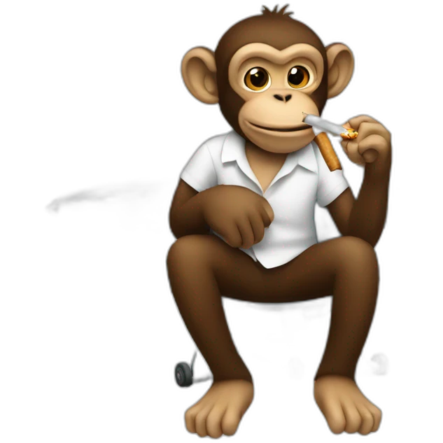 A monkey smoking a cig on a plane emoji