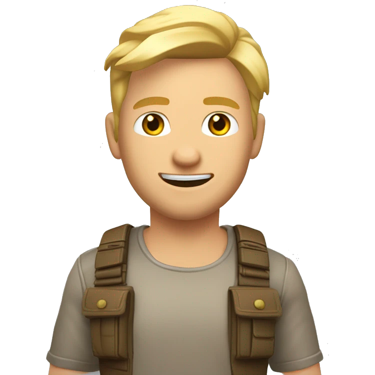 Un gars au cheveux rasé blond qui joue au jeux vidéo a valorant emoji
