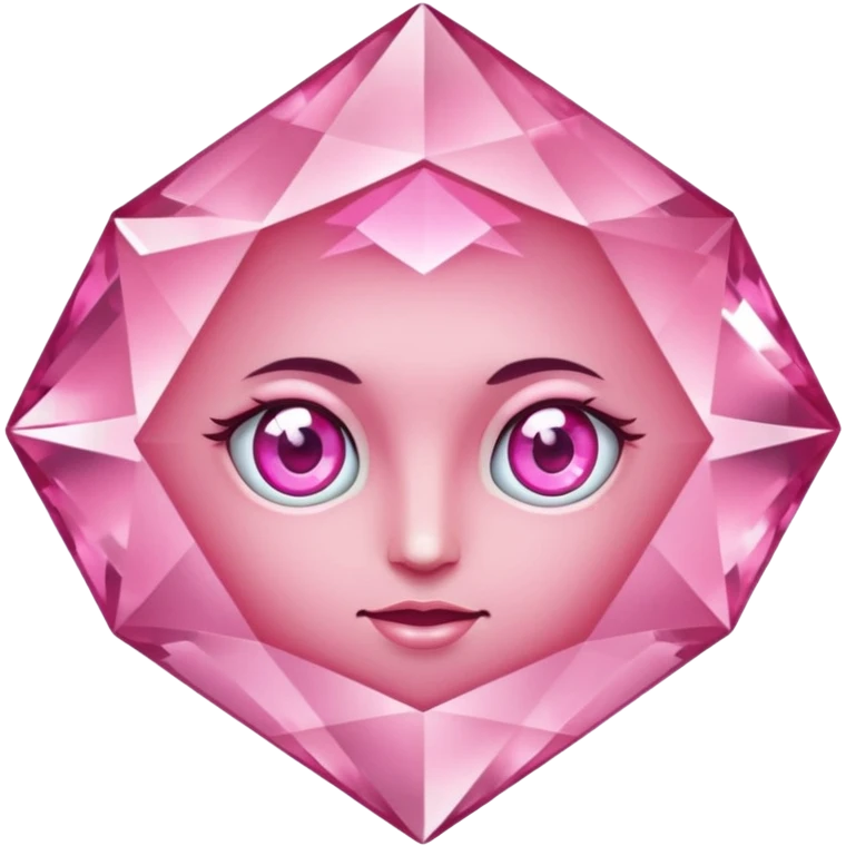 pink diamond with eyes emoji