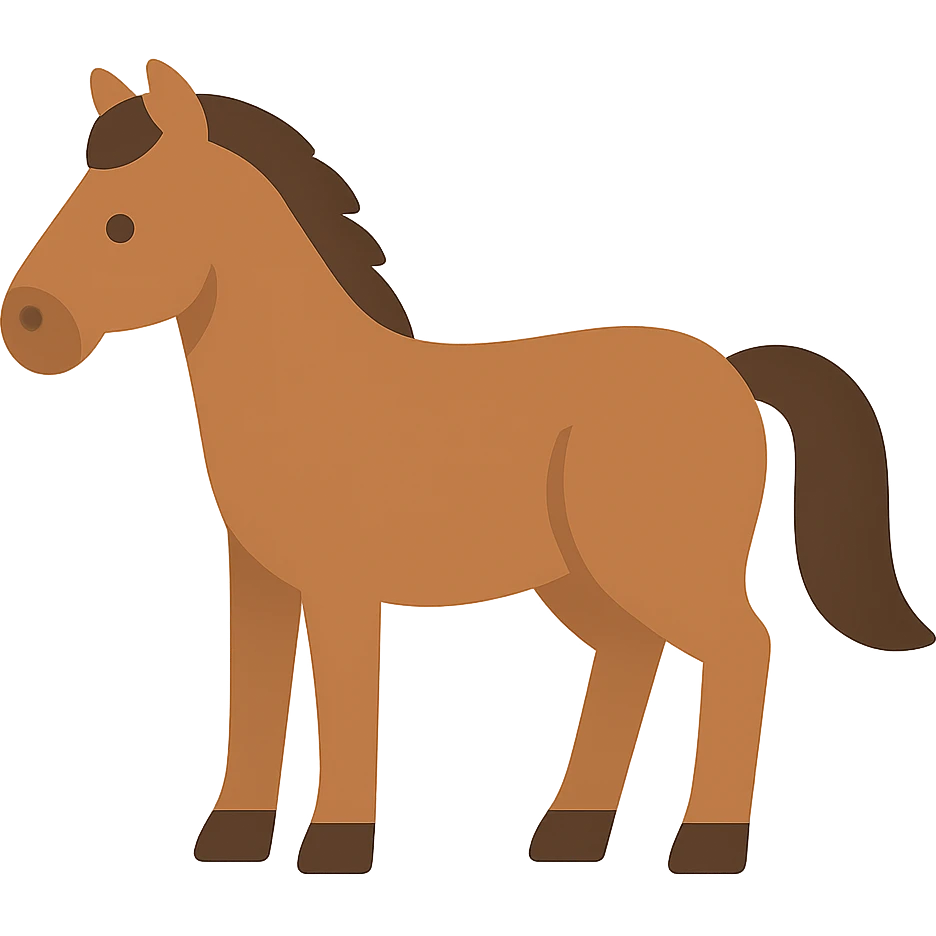 Flat design style horse emoji