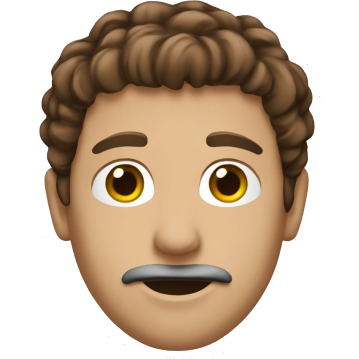 Brown haired mans head in a toimet emoji