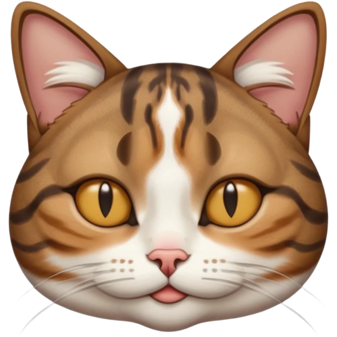 dark brown tabby and white small cat in funny positions upside down with eyes closed emoji