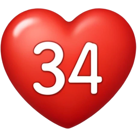 A heart with 34 in the middle  emoji