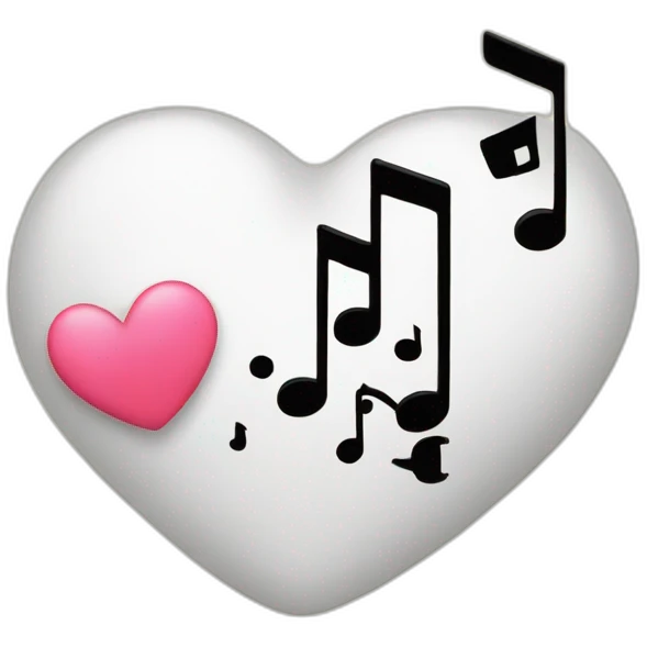 Coeur avec note de musique emoji