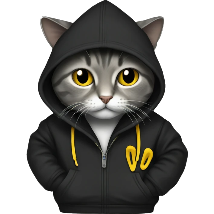 Cat wearing wu tang hoodie emoji