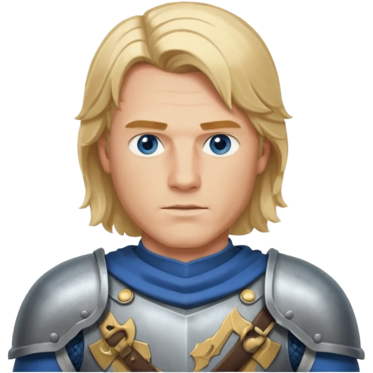 Achille, un uomo coi capelli biondi fino alle spalle e gli occhi azzurri, deve essere bello e forte e deve dare l' impressione di essere un eroe in guerra e deve avere un' armatura emoji