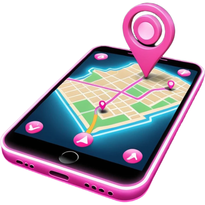 pink gps map lines emoji