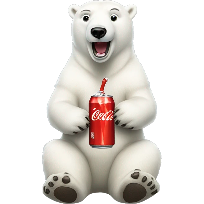 Polar bear with coke cola  emoji