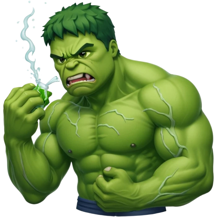 Hulk vomitando emoji