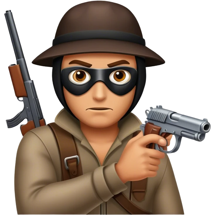 Robber with a gun  emoji