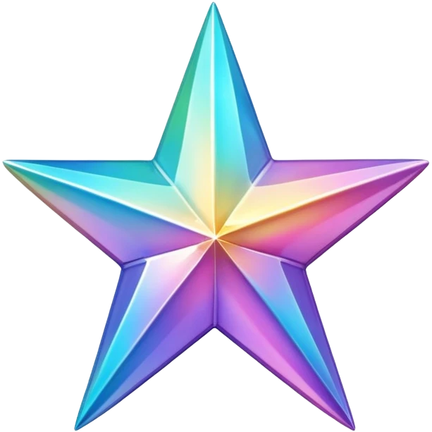 Iridescent sparkling star 3-D emoji