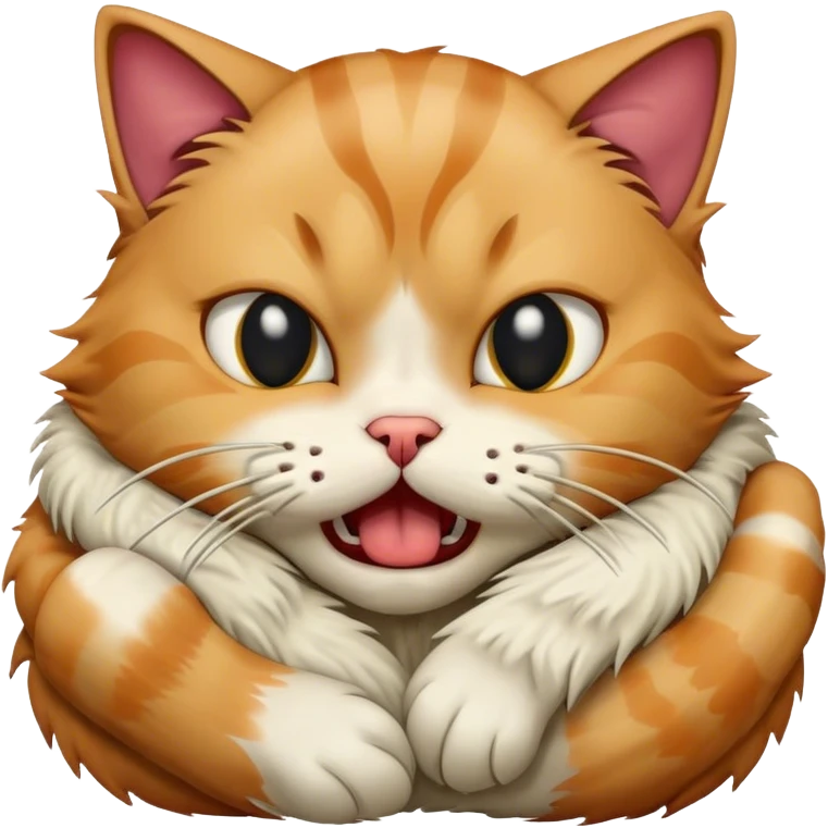 Cat choking itself emoji