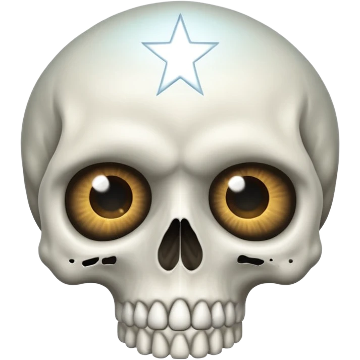 Skull with big stars in the eyes covering the eye section  emoji