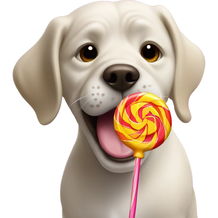 Dog licking a Sweet Bonanza lollipop emoji