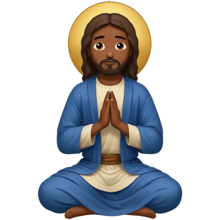 black jesus kneeling praying emoji