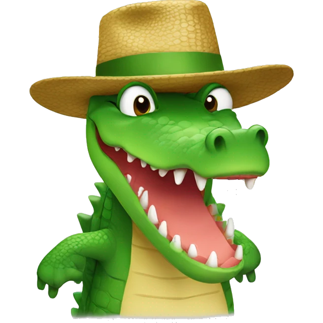 Crocodile with a hat emoji