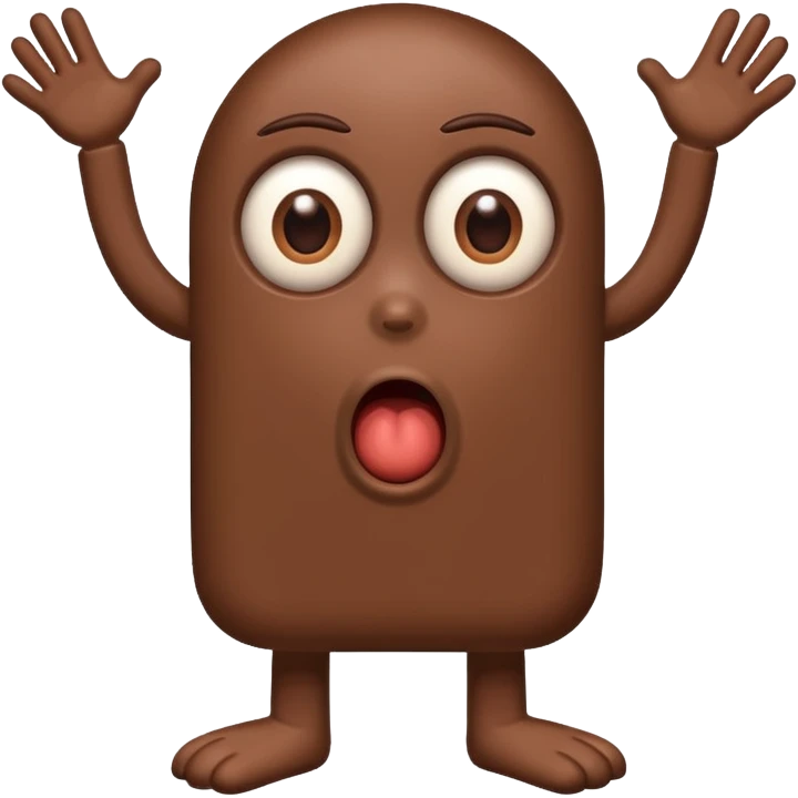 Une chocolatine avec des yeux des bras et des jambes qui peure  emoji