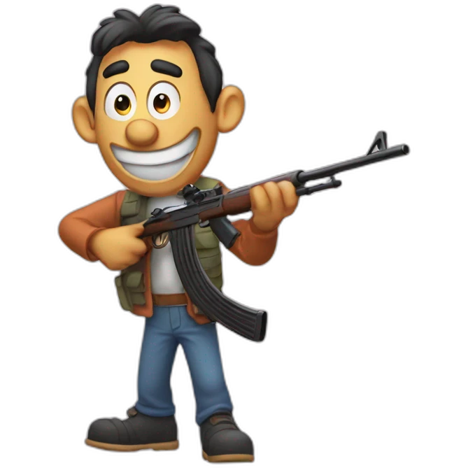 Goofy with riffle emoji