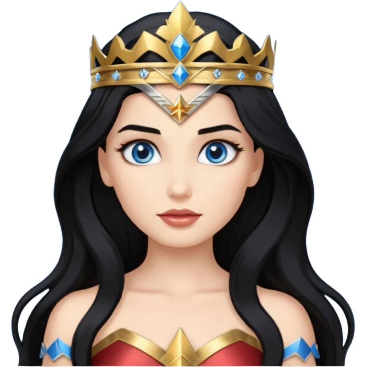 Wonder Woman with blue eyes emoji