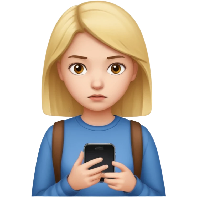 dramatic teenager holding a phone emoji