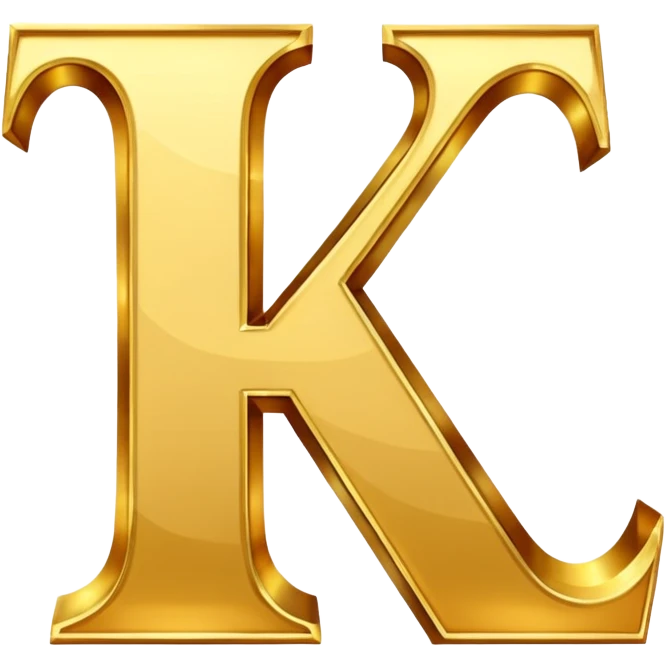La lettre K en or emoji