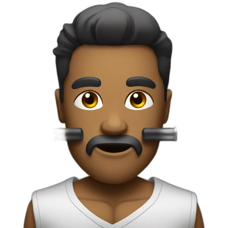 looking at dumbells emoji