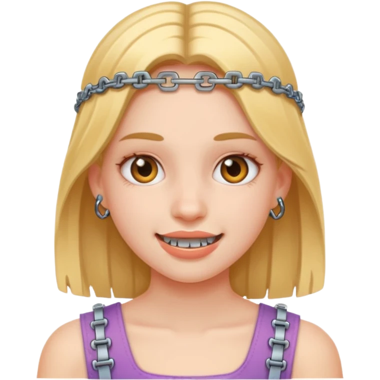 girl with metal braces  emoji