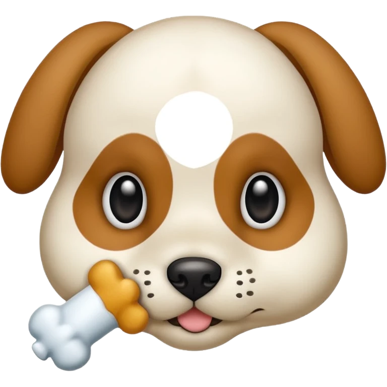 puppy face with white bone  emoji