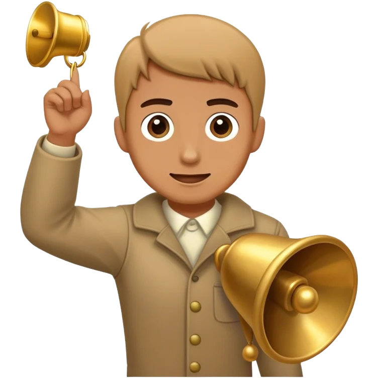 a man rings a bell emoji