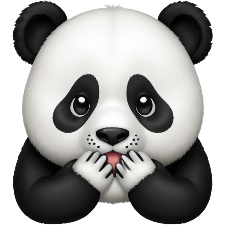 Panda covering her mouth  emoji