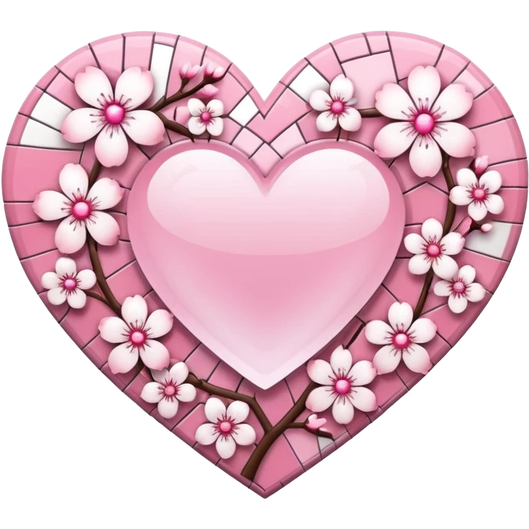 sakura heart with a mosaic pattern emoji