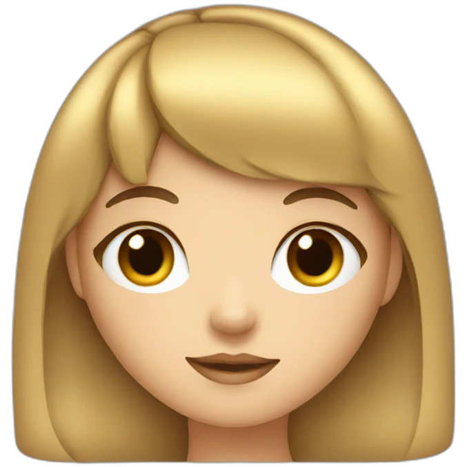 Girl with bangs and round face emoji
